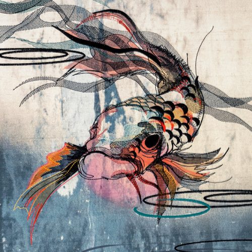Detail of bespoke silk wallpaper