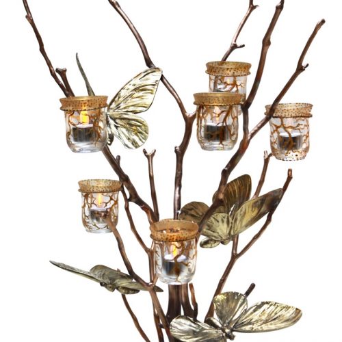 Candle holder with butterflies
